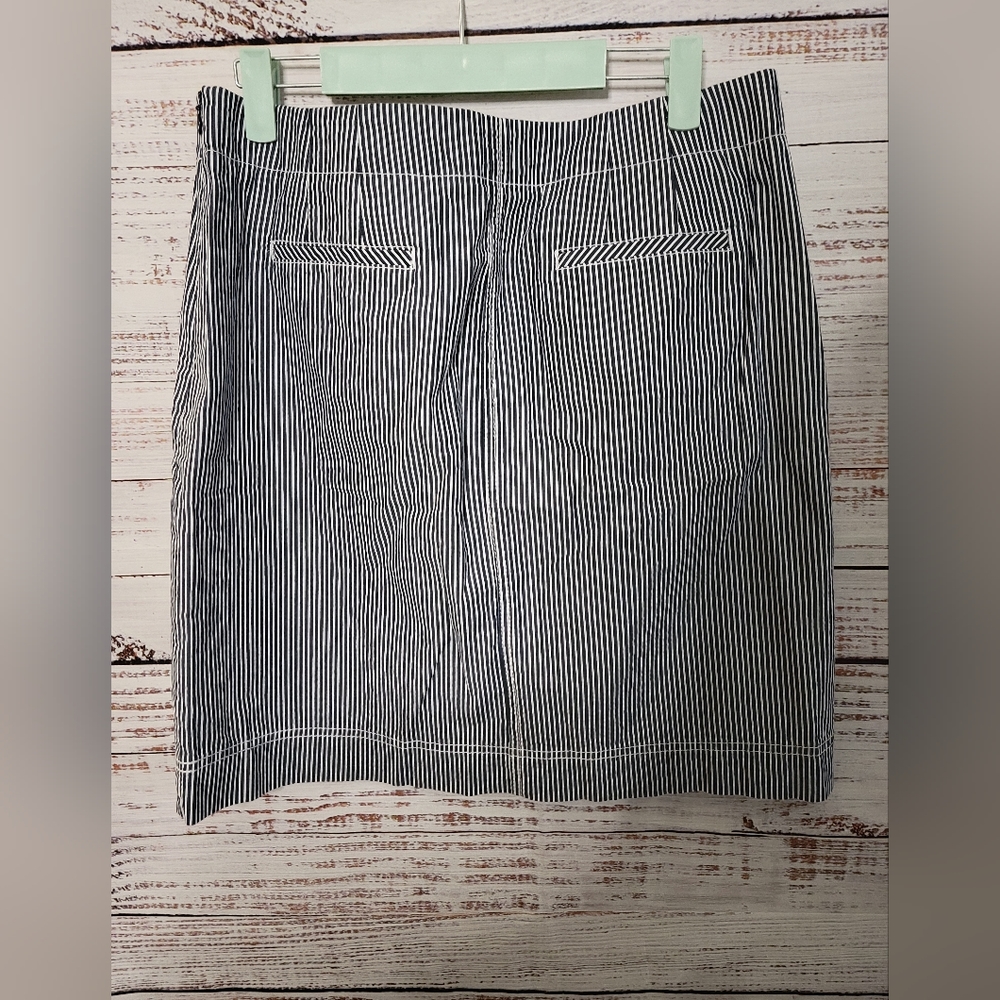 Talbots S10 Stripped Skirt with Anchor Buttons - Picture 2 of 5